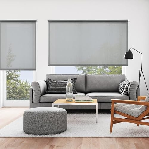 STOR PLANET | Tende Filtranti Transparenti, Tenda a rullo per Interni, Tende per Cucina, Soggiorno, Camera da letto. Per Finestra e Porta, Installazione Facile | Grigio Asfalto, 200x250cm