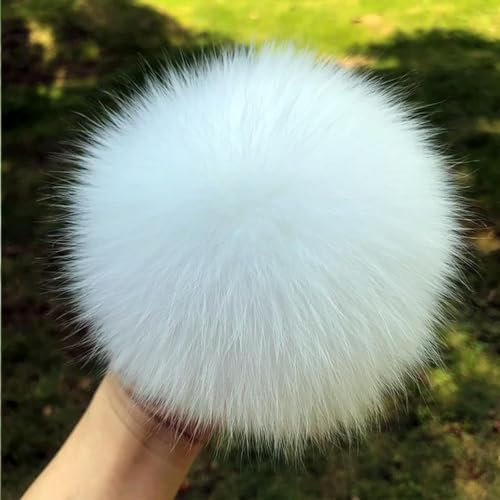 LUAND Bommel aus natürlichem Fuchsfell, Bommel aus Waschbärfell Bommel für Mützen, Mützen, DIY Fellbommel für Mützen, Taschen, Schals und Accessoires