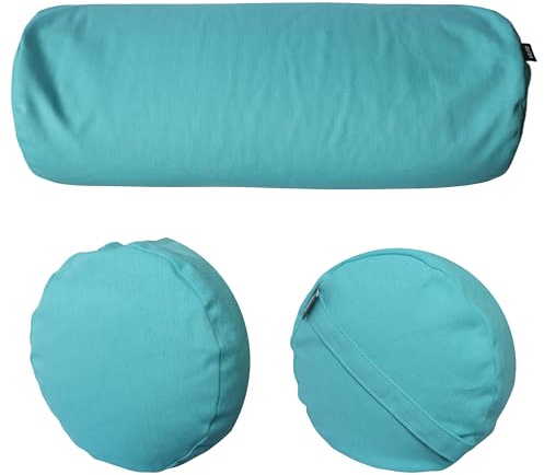 VLFit Refuerzo de yoga, de trigo sarraceno respetuoso, con el medio ambiente, 61 cm x 23 cm, funda lavable extraíble, ideal para yoga, meditación y apoyo general