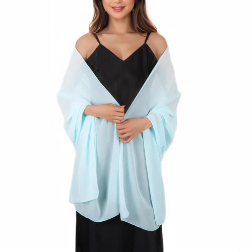 Damen Sheer Chiffon Tücher und Wraps - Elegante Einfarbig Umschlagtuch Schal - Sommer Leicht Schultertuch Stola für Abendkleid, Hochzeit, Alltag