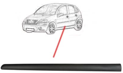 Moulure Porte Avant Gauche Noire Compatible avec Citroen C3 - Durable et facile à installer