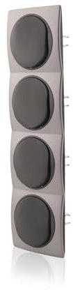 Nobilis Lot de 4 interrupteurs croisés noirs 10AX 250 V Ø 60 mm et cadre quadruple anthracite/noir vertical 80 x 293 mm