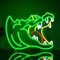 Looklight Letrero de neón de cocodrilo Letreros de neón Gator, letreros de neón de cocodrilo, letrero de luz de neón de Anime USB letrero de LED neón para dormitorio Bar fiesta zoológico