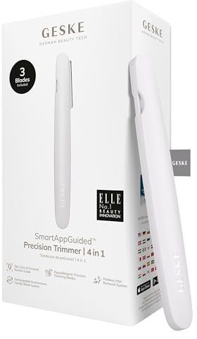 GESKE Precision Trimmer | 4 in 1 | Trimmer zur schmerzlosen & einfachen Haarentfernung | Für große & kleine Flächen | Hygienisch & leicht austauschbare Klingen