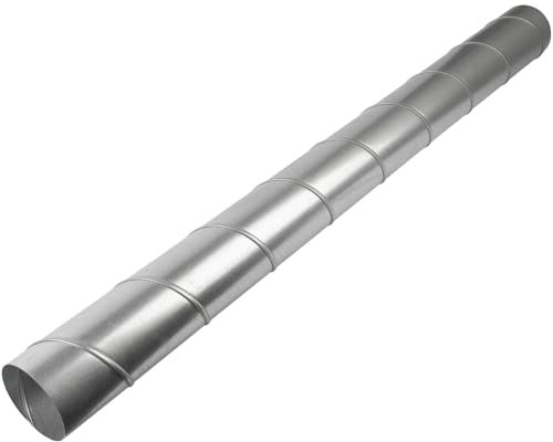 100 mm de diamètre - 1,15 m de long - Conduit d'air rond et droit - Rallonge rigide en acier galvanisé pour sèche-linge - Sortie d'air chaud - Conduit métallique fileté