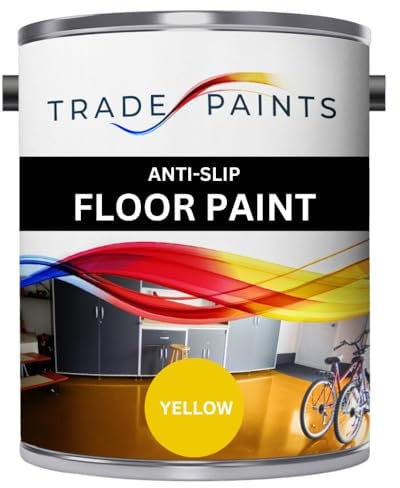Anti-Slip Floor Paint - Ideal For Concrete, Stone, Brick, Wood & Metal - Provides A Safer Slip-Resistant Coating For Both Residential & Commercial Use (Safety Yellow BS08E51) - 5 Litre