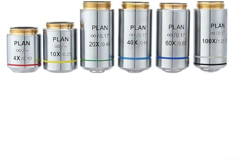 Obiettivo per Microscopio CARMOTTER, 4X/10X/20X/40X/60X/100X, Rivestimento Antiriflesso, Materiali di Alta Qualità