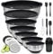 BEWOS Mixing Bowl with Lid of 7 pcs, Stainless Steel Mixing Bowls with Grater and 6 Gadgets, Nesting Design & Non-Slip Base Mixing Bowl, Sizes 4.5, 4, 3.5, 2.1, 1.5, 1.1, 0.7 Qt for Mixing&Serving