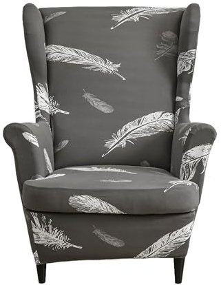 EBETA 2-Teilig Ohrensesselberzug Sesselüberwürfe Sesselhussen, Elastisch Sofa Armlehnenbezüge Schonbezug Hussen für Lesesessel, Relaxsessel mit Sitzbezug (Feder)