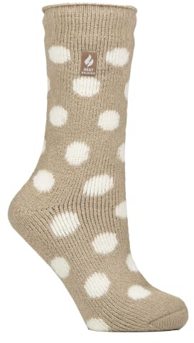 HEAT HOLDERS – Womens Thermal Socks, Thick Fluffy Winter Socks Size 4-7 | Warm Socks for Indoor & Outdoor Wear (UK, Numeric, 4, 7, Regular, Regular, Oat Spot)