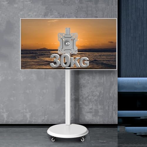 GUODDM Carro De TV Móvil con Ruedas - Soporte De TV Ajustable En Altura, Soporte De TV con Ruedas con Rotación De Pantalla Horizontal Y Vertical, para Televisores De Pantalla De 24-55 Pulgadas