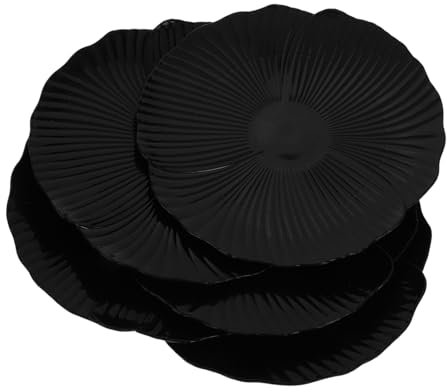 Alipis Blütenblatt-dessertteller Schwarz Western-haushaltsteller Für Nudeln Knödel Und Obst 5 Stück