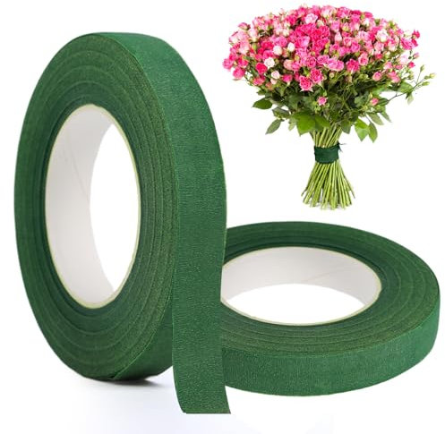 LTMMC 2 Rolls Florist Tape Green Floral Tape, Flower Arranging Accessories for Stem Wrapping and Floral Arrangements