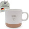 HerzHolzPapier® Steingut-Tasse 'MAMA' – 360 ml – Handgefertigte Keramik Kaffeetasse Teetasse – Spülmaschinen- & Mikrowellenfest – Rustikales Design in Sprenkeloptik – Geschenk für Mütter