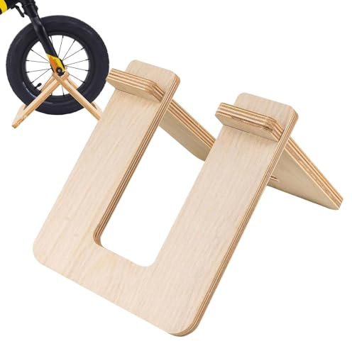 zwxqe Support de stationnement pour vélo, support de vélo en bois, support de sol pour vélos, support de présentation de vélos portable pour intérieur et extérieur, 20,8 x 7 x 1,2 cm