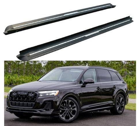 TINIANHHCT Lot de 2 marchepieds latéraux en aluminium avec supports pour Audi Q7 2016-2025 Noir