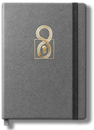BIROYAL A5 Passwort Buch Deutsch, Platz für über 700 Passwörter, Hellgrau | A-Z Register, 224 Seiten mit 120 g/m²-Premium Papier, Gummiband, Lesezeichen, für Internet-Adressen, Benutzernamen und Logins