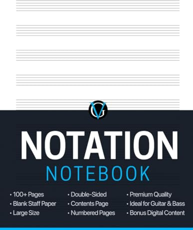 Blank Music Notation Notebook: 9-Stave Manuscript Paper for Songwriting, Composition, and Music Theory – Sheet Music Journal for Students and Teachers