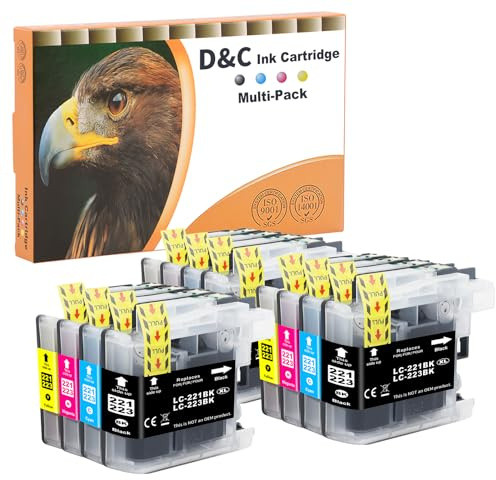 D&C LC223 Druckerpatronen für Brother LC223 LC223XL Kompatible für Druckerpatronen Brother MFC J5320DW J4420DW J4620DW J480DW J5620DW J5720DW J680DW J4625DW J880DW DCP J4120DW J562DW（12er-Pack）