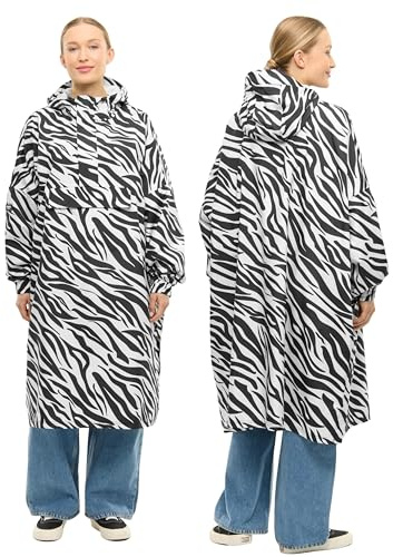LARKSON Regenponcho Damen Herren Zebra - Lykke - Regenmantel Regencape für Fahrrad Outdoor Festival - Wassersäule 10000 mm - Regenjacke Wasserdicht mit Verschweißten Nähten