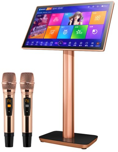 Karaoke Machine with Lyrics Display, Large Screen, Wireless Microphones, 4K Touch Screen for Parties, TV, Outdoor Events