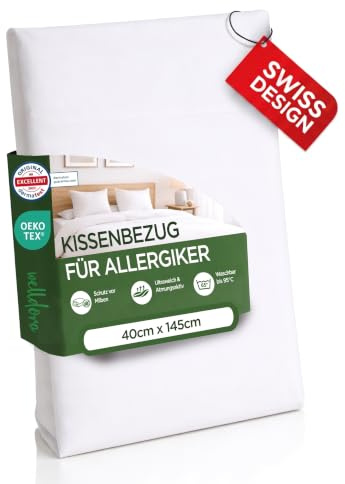 Welldora Milbenbezug Kissen 40x145, Premium Encasing, Allergiker