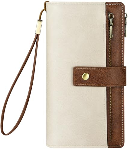 Vicloon Portefeuille Femme Cuir PU, Portefeuille et Porte Carte Femme RFID Blocage, Porte Feuille pour Femme avec 24 Emplacements de Cartes et éclair Poche à Monnaie, pour Shopping,Travail,Voyage
