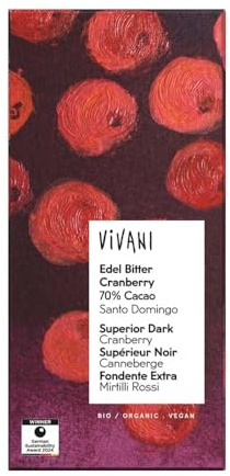 Vivani Edel Bitter, 70% Cacao, Cranberry, 80g