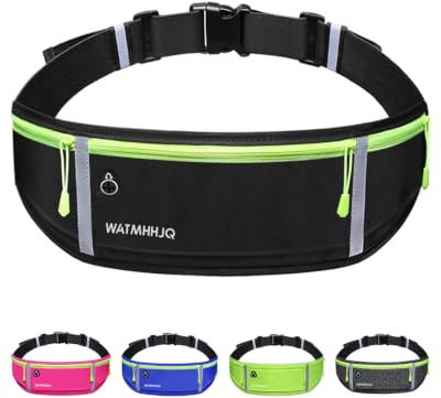 Riñonera para Teléfono Móvil, Corriendo Cintura Pack,Negro | 3 Bolsillos, Impermeable, Ajustable, Para Senderismo, Fitness, Viajes