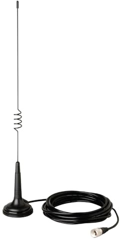 Cobra Antena de Radio CB de 100 W, 53 cm, con Base magnética de Acero Inoxidable