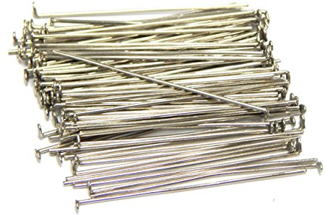 250 Kettelstifte Nietstifte 50mm x 0,7mm Versilbert Kopfstifte Perlenstifte Silber Prismenstifte M316