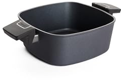 Woll Diamond Lite Kasserolle viereckig - Induktiv -, 22x22 cm, 9 cm hoch, 3.5 Liter, mit 2 Seitengriffen - Geeignet für alle Herdarten, Aluminiumguss, Antihaft-Versiegelung, backofenfest, anthrazit