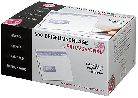 MAILmedia 30053105 Briefumschlag REVELOPE, DIN C5, mit Fenster