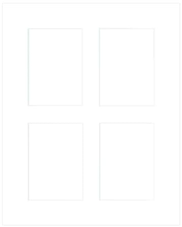 nielsen Passepartout Premium Karton 2,5 mm, Außenformat 40x50 cm für 4 Bilder 13x18 cm, hellweiß