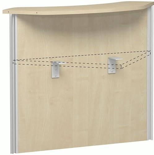 Geramöbel Vorwandelement 90°, Oberboden geschwungen, zur Verbindung von Zwei weiteren Thekeelementen im 90° Winkel, zur Befestigung an Tischfront, mit Montagematieral, Ahorn