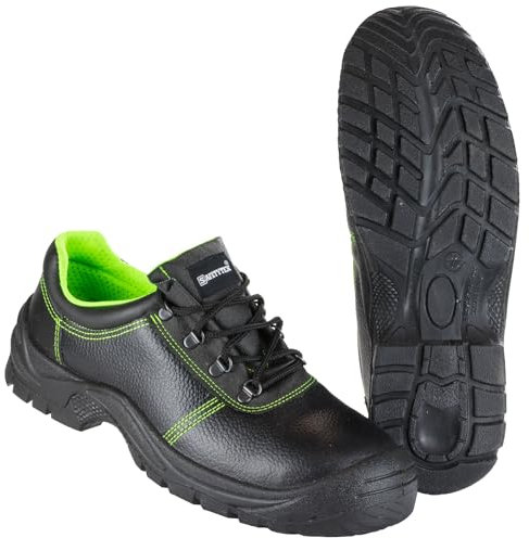 SAFETYTEX Sicherheitsschuhe S3 Stahlkappe Leder Arbeitsschuhe schwarz Schnürstiefel Halbschuhe leicht ergonomisch rutschhemmend Gr.38