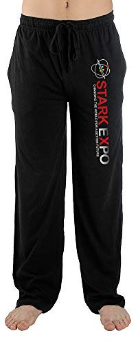 Mens Iron Man Stark Expo Sleep Pajama Pants-Small, Black, S