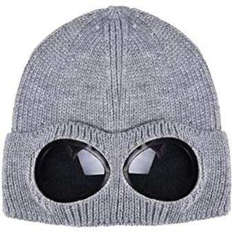 Ewanda store Unisex Fleece Skimützen Beanie Wintermütze mit Brille Strickmütze Warme Wollmützen Schnee Ski Skull Outdoor Cap