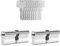 GERCAR 2x Cylindre de serrure/barillet de porte d'entree/interieure 70 mm - 2x serrure de porte 35/35 mm - En laiton nickelé - Avec 10 clés - Longueur : 70 mm, A: 35 B : 35