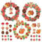 WEDNOK 8tlg Herbst Kranz Bastelset Herbstkranz Basteln Kinder Moosgummi Bastelsets DIY Herbstzeit Türkranz Mix & Match Moosgummi Kreativsets für Herbst Halloween