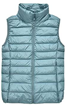 Doudoune sans manches ultralégère pour femme en plumes de canard blanches, rose/bleu, XL
