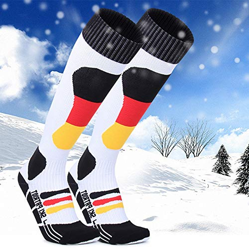 JTRHD Calzini Invernali Caldi Asciugatura Rapida Frusta Lunga Ski Socks Adatto for Lo Sci e Altre attività Esterne per Il Clima Freddo (Colore : Bianca, Size : 39-43yards)