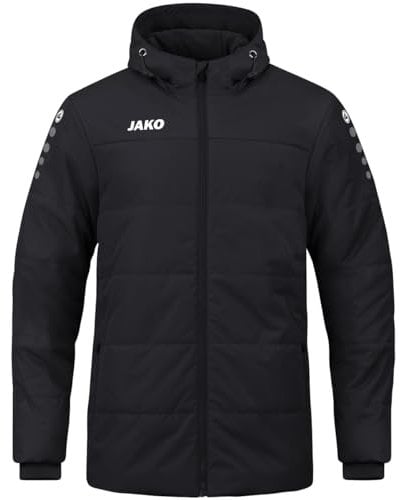 JAKO Kinder Coachjacke Team mit Kapuze, Schwarz, 152