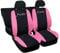 Auto Accessori Lupex | Coprisedili Auto Compatibili con Punto I e II serie 1993-2011, Colore Nero Rosa, Made In Italy, Policotone, Nome Auto Ricamato, Fodere Sedili Anteriori e Posteriori