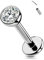 OUFER Body Piercing Labret-Piercing gewindeloses Push-in-Lippenpiercing Titan 6 mm/8 mm/10 mm/12 mm Helix Tragus Ohrring Piercing Schmuck 16g Tragus-Helix Conch Lippenpiercing