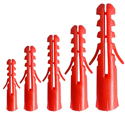 Set di 320 tasselli da parete, tasselli di espansione in plastica per fissaggio in cartongesso (5,6,7,8,10 mm)