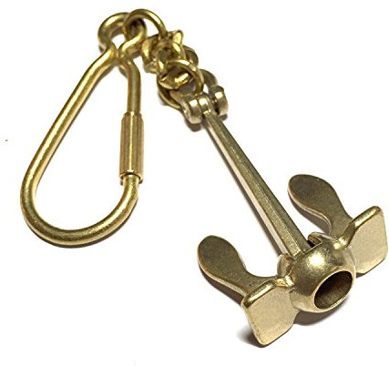 Orca International Co. Porte-clés en métal avec ancre de bateau en laiton, doré, défaut