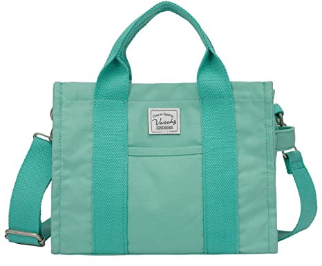 VASCHY Tote Bag,Borsa Donna Piccolo Borse Università Donna Borsa a Tracolla Donna Elegante 5.5L Capacità Shopping Bag Donna Borsa Mare Viaggio Lavoro Ufficio Scuola Verde