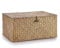 IGNPION Seagrass Storage Basket with Lid Woven Wicker Desktop Basket Rectangular Bathroom Storage Organiser Box, Living Room Decorative Under Shelf Basket Multipurpose Storage Hamper (XL, Coffee)