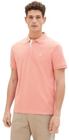 TOM TAILOR Herren 1031006 Basic Piqué Poloshirt, 12642 - Hazy Coral Rose, M